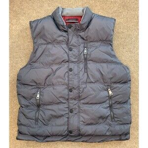 Orvis Vest Mens L Puffer Duck Down Feathers Nylon Lined Quilted Snap Zip Pockets
